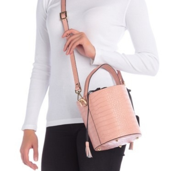 Persaman N.Y. Harper Croc-Embossed Leather Bag - Picture 2 of 4